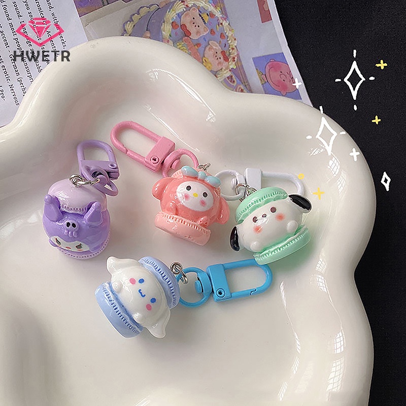 SANRIO Hwetr Móc Chìa Khóa Hình Bánh macaron Dễ Thương Phong Cách Nhật Bản Mới