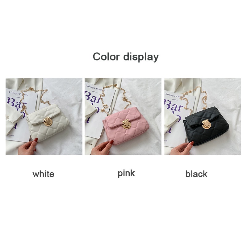 MOUSSON Túi Đeo Chéo Hình Vuông Cỡ Nhỏ Phối Dây Đeo Sợi Xích Thời Trang Sang Trọng Cho Nữ