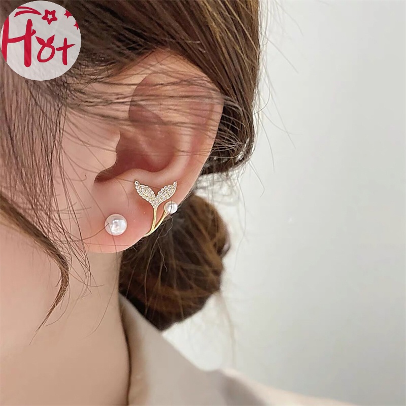 Jr Khuyên Tai Kim Loại Hình Đuôi Cá Thời Trang Cho Nữ vn
