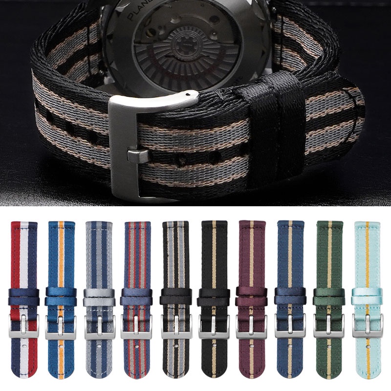 Dây Đeo Thay Thế Bằng nylon canvas 18mm 20mm 22mm 24mm Cho Đồng Hồ Thông Dụng omega moonswatch
