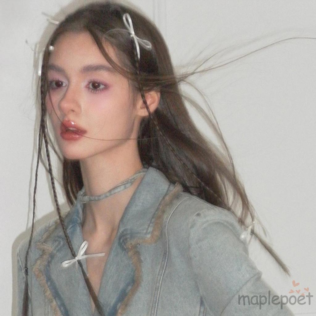 Kẹp Tóc Nơ Ruy Băng Màu Trơn Thời Trang Cho Nữ