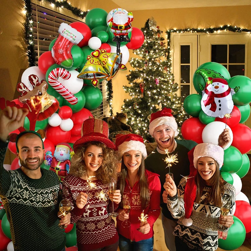 Bong Bóng Họa Tiết Hoạt Hình Người Tuyết Dùng Trang Trí Tiệc Giáng Sinh