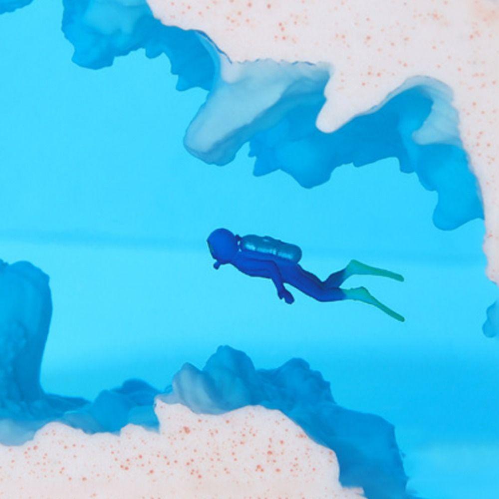 Isitaftb Mô Hình Nhân Vật Thợ Lặn 3d Bằng Nhựa Màu Trắng Trang Trí Bể Cá