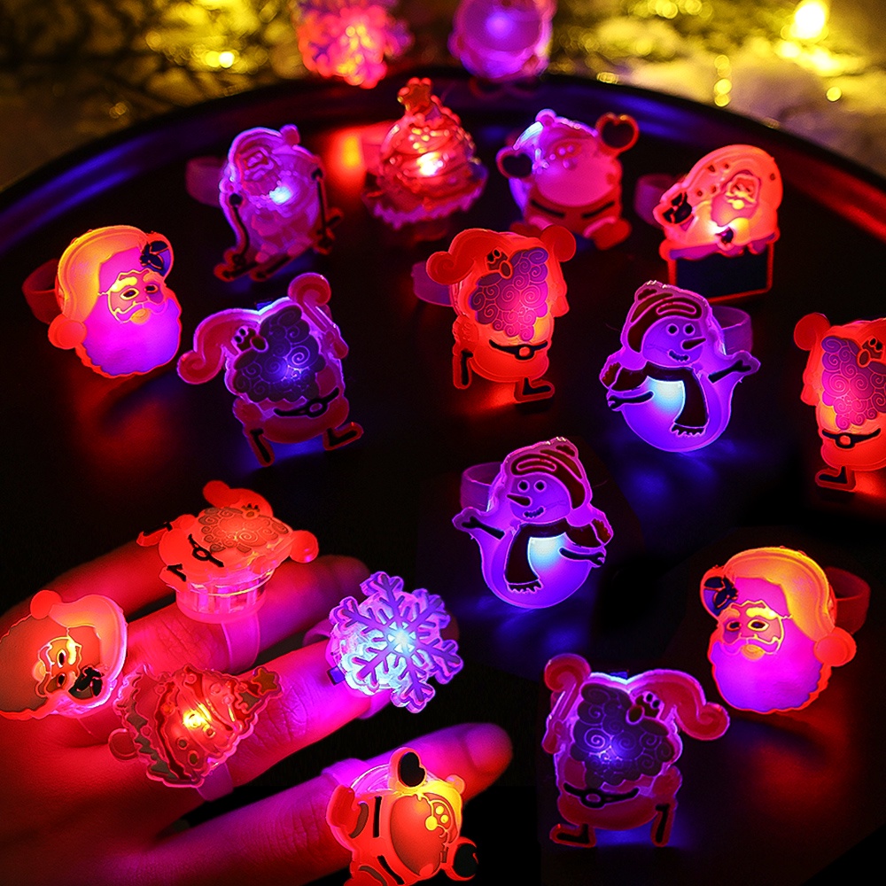 Bộ 10 Nhẫn Đèn led Phát Sáng Hình Hoạt Hình Dễ Thương