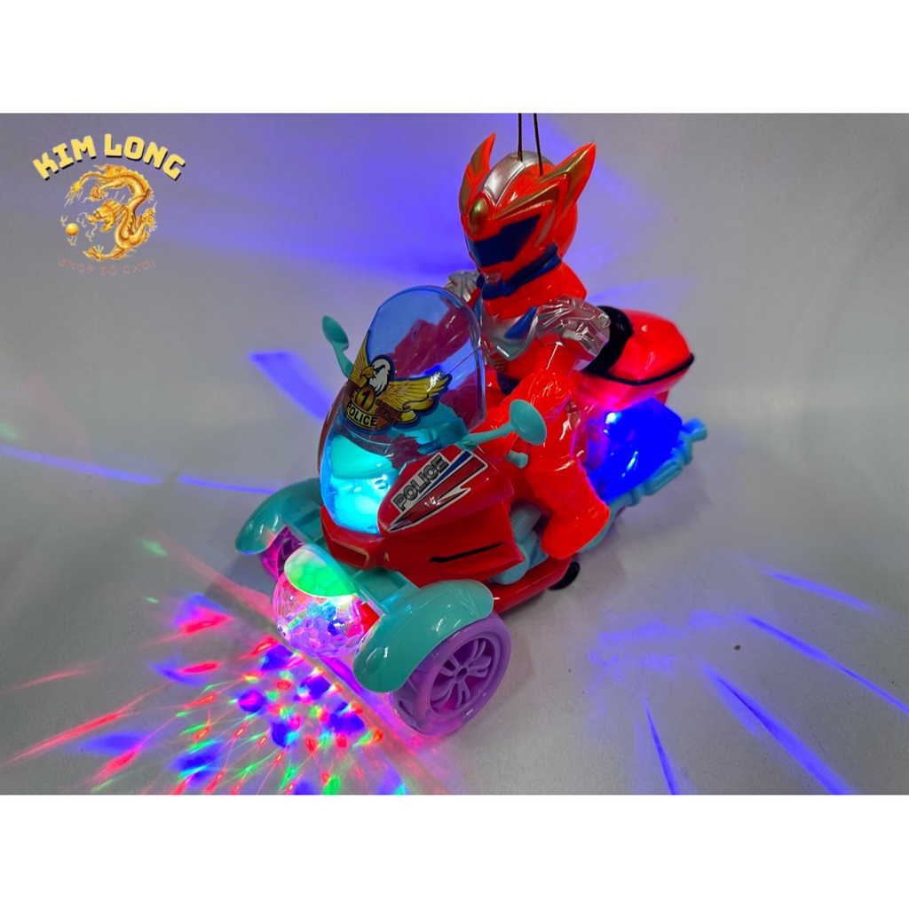 Đồ chơi lồng đèn siêu nhân lái xe mô tô có nhạc đèn cho bé trai tặng kèm pin quà tặng trung thu cho bé trai