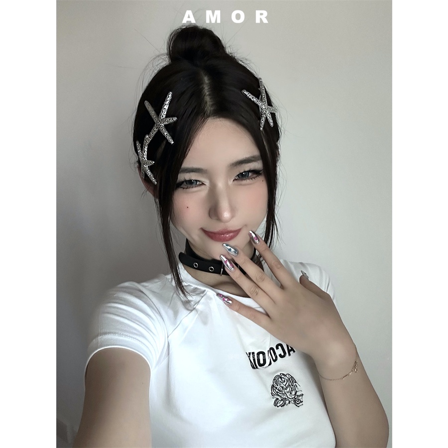 Kẹp Tóc Kim Loại Hình Sao Biển Phong Cách Hàn Quốc