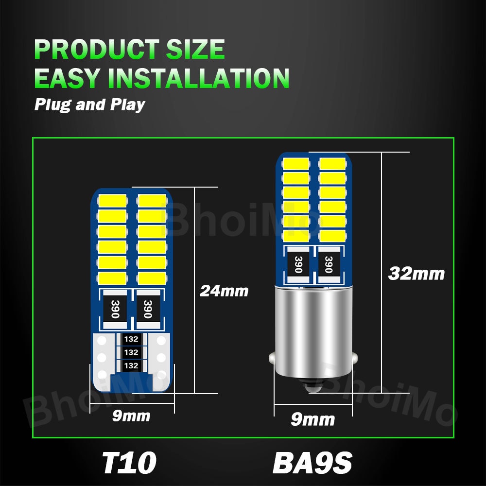 Đèn led t10 31mm ba9s t4w w5w c10w c5w 28mm 3014 36mm 39mm 41mm Chuyên Dụng Cho Xe Hơi dc12v