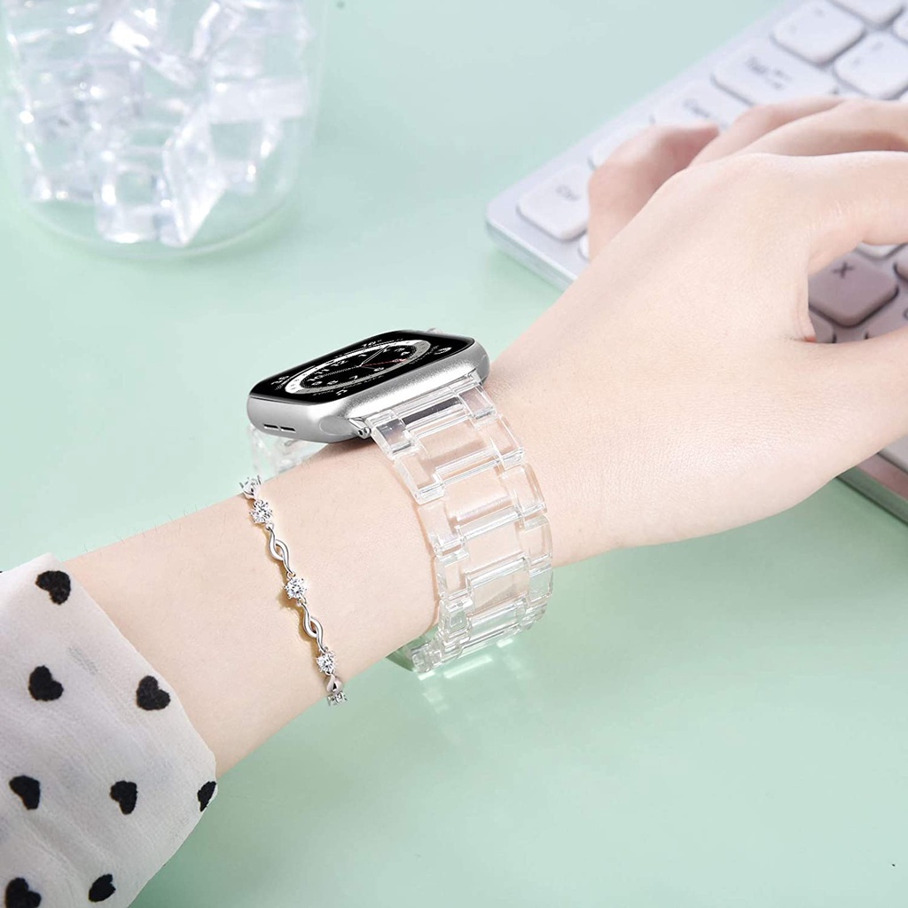 Thời Trang Dây Đeo Nhựa acrylic Trong Suốt Cho Đồng Hồ Thông Minh apple watch series 8 7 se 6 5 4 3 ultra iwatch 40mm 44mm 41mm 45mm 49mm