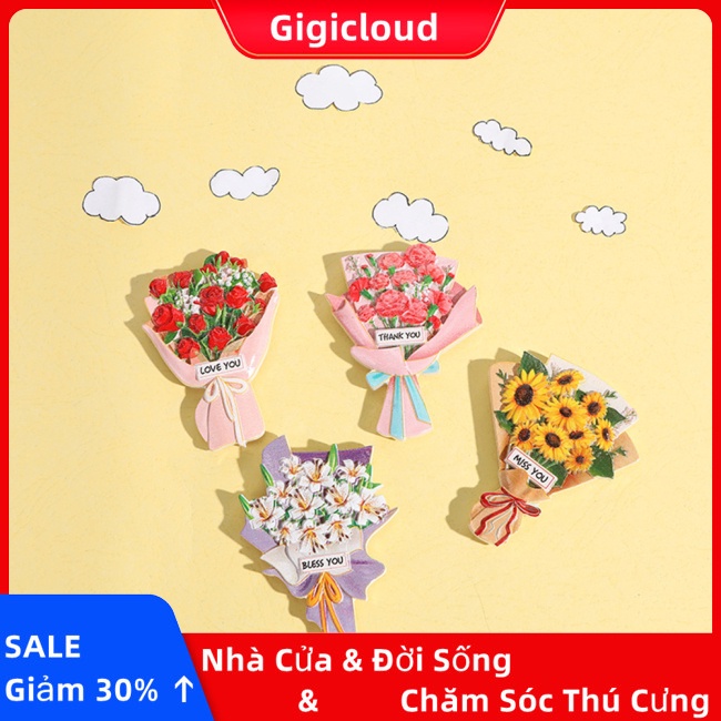 Nam Châm Dán Tủ Lạnh Hình Bó Hoa 3d Bằng Nhựa resin Trang Trí Nhà Cửa