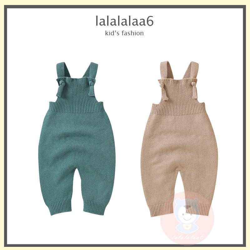 Laa6-áo Liền Quần Hai Dây Dệt Kim Màu Trơn Cho Bé Gái