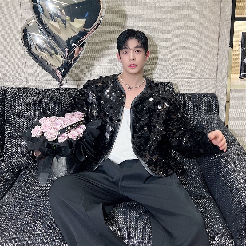 Áo Khoác sequin Cổ Tròn Thời Trang Xuân Thu Hàng Mới Cao Cấp Cho Nam