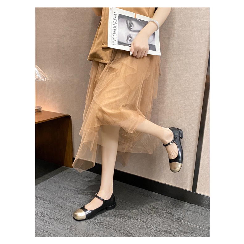 Giày Búp Bê mary jane Da Mềm Mũi Tròn Thời Trang Cho Nữ