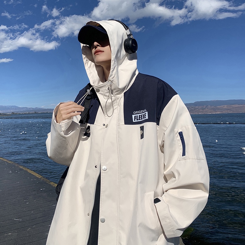 Áo Khoác Thể Thao Dáng Rộng Có Mũ Trùm Cá Tính Theo Phong Cách Xuân Thu 2023 Dành Cho Nam