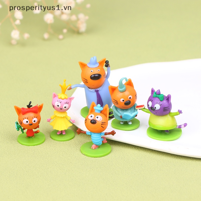 Mô Hình Đồ Chơi Ba Chú Mèo Hạnh Phúc 3-4cm Trang Trí Cho Trẻ Em
