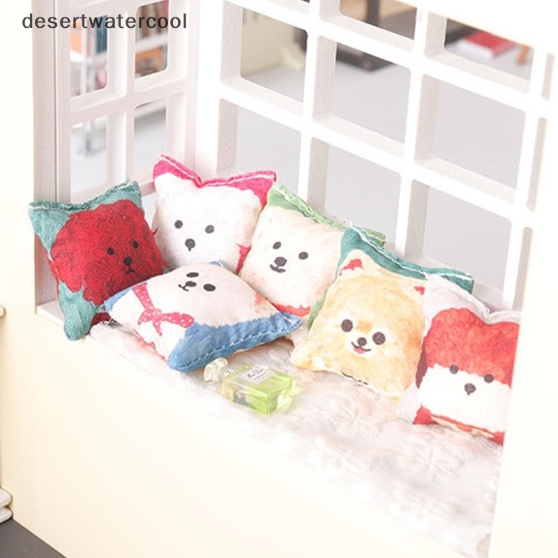 Devn Gối Tựa sofa mini Hình Đầu Chú Chó Tỉ Lệ 1: 12 Trang Trí Nhà Búp Bê