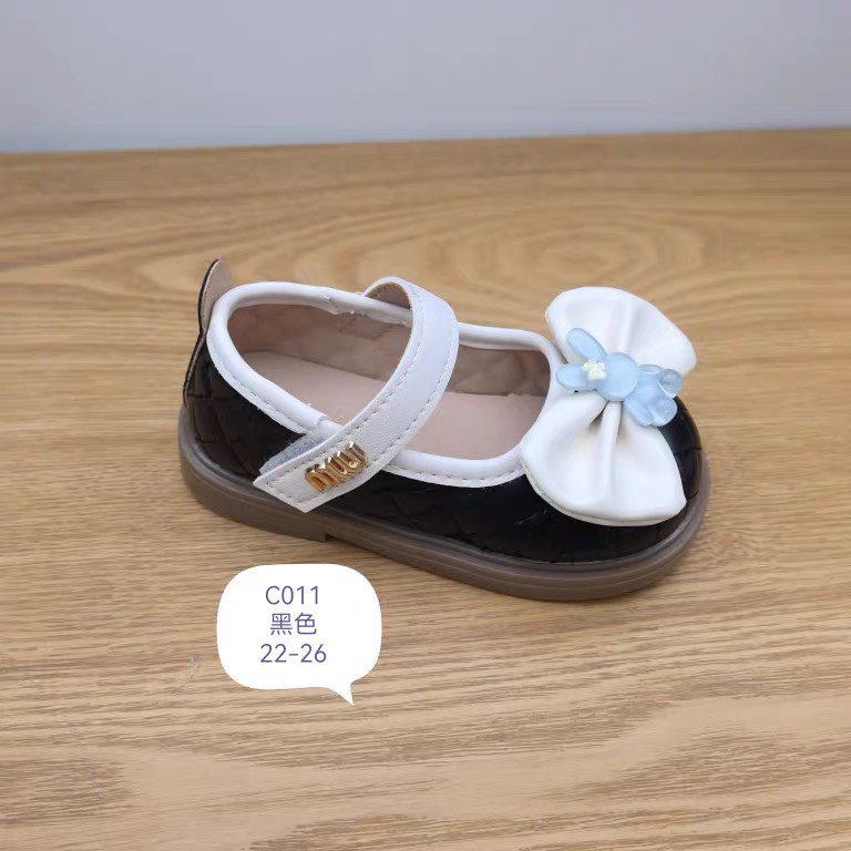 Giày búp bê cho bé có nơ đính thỏ xinh xắn siêu mềm siêu êm cho bé,  - Giày công chúa có quai ngang da PU chần trám C01