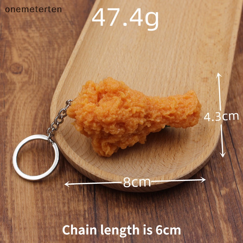 Rten Móc Khóa mini Hình Đùi Gà / Thức Ăn Sáng Tạo Có Móc Khóa