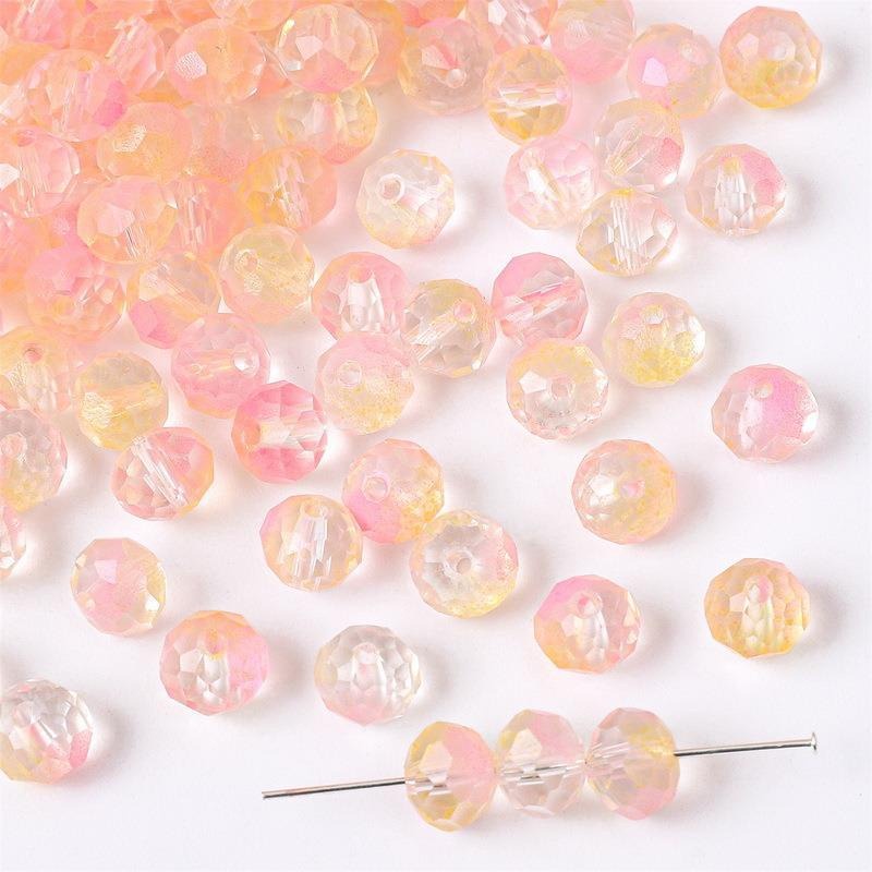 Set 50 Hạt Pha Lê Màu gradient Hình Bánh Xe Dùng Làm Trang Sức / Điện Thoại Di Động diy