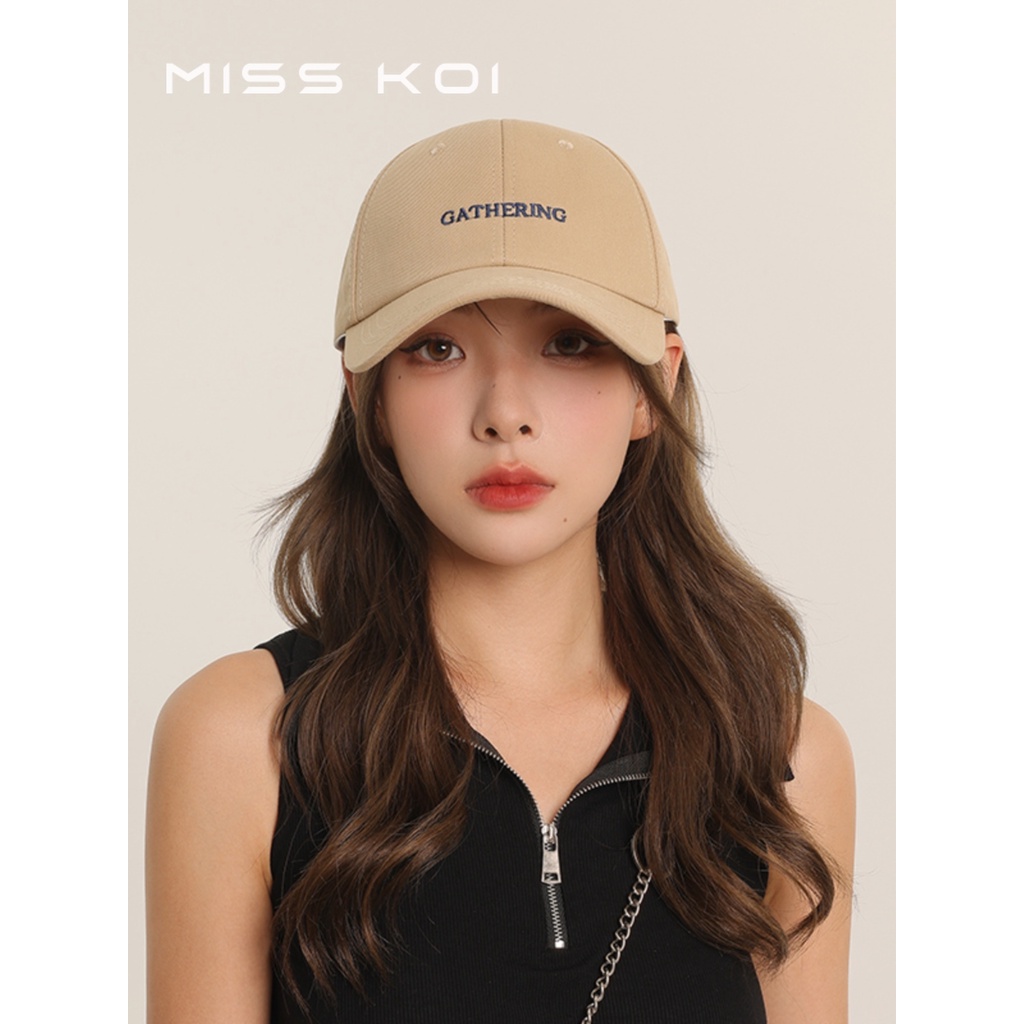 Mũ Lưỡi Trai misskoi  Mũ Lưỡi Trai Vành Rộng Thêu Hình Mái Vòm Phong Cách Nổi Tiếng Bốn Mùa Dễ Phối Đồ Phong Cách Cặp Đôi