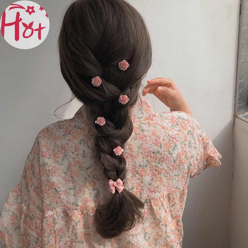 1 Kẹp Tóc Hình Hoa Hồng / Bướm / Đào Dễ Thương Cho Nữ