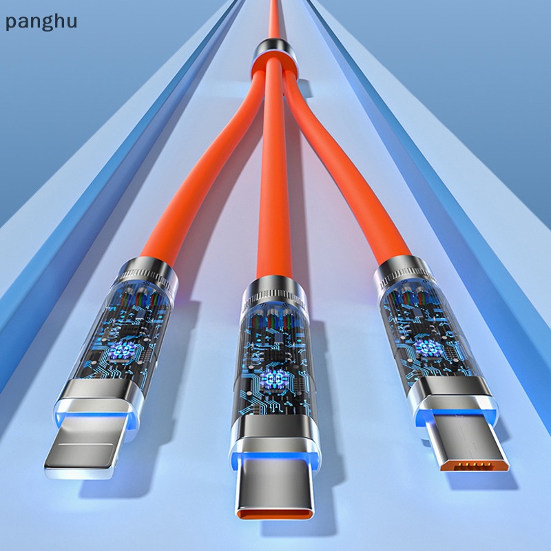 Dây Cáp Sạc micro usb / type-c 100 / 120w 3 Trong 1 120cm Chuyên Dụng Cho xiaomi huawei samsung