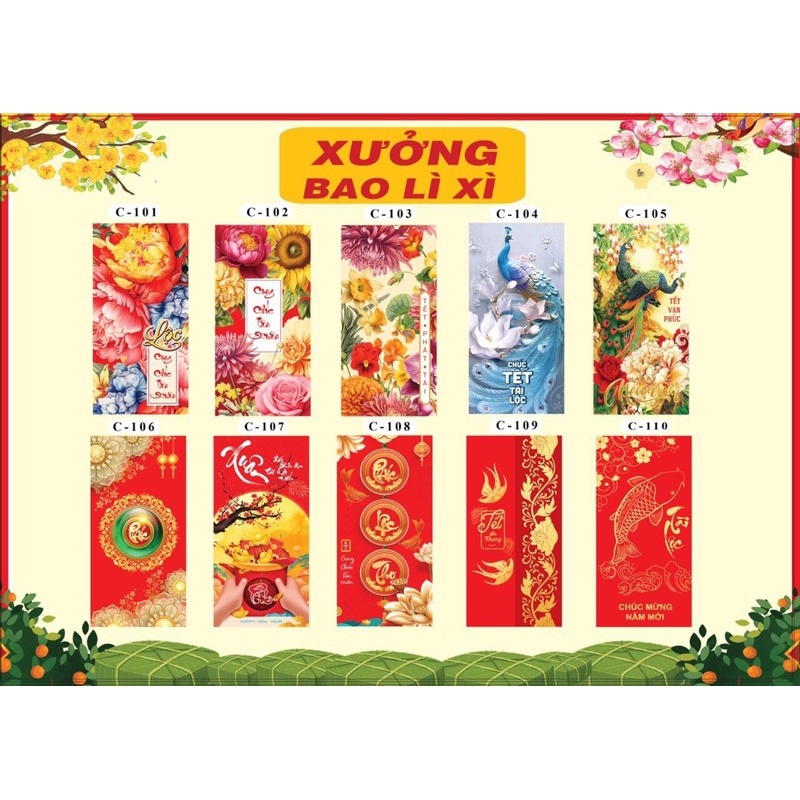 1000 bao lì xì giá xưởng được chọn mẫu, bao lì xì 2024