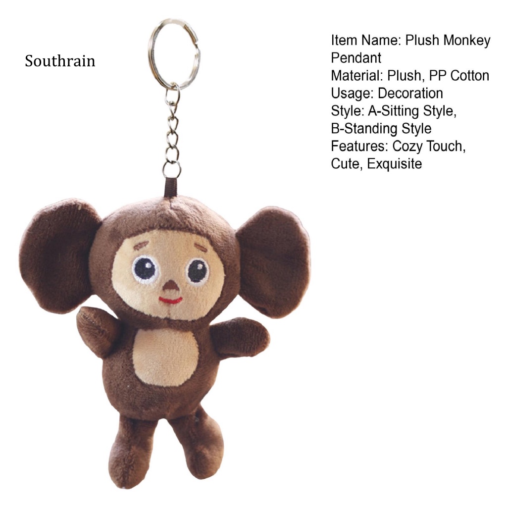 Móc Khóa Hình Khỉ cheburashka Nhồi Bông Đáng Yêu Mềm