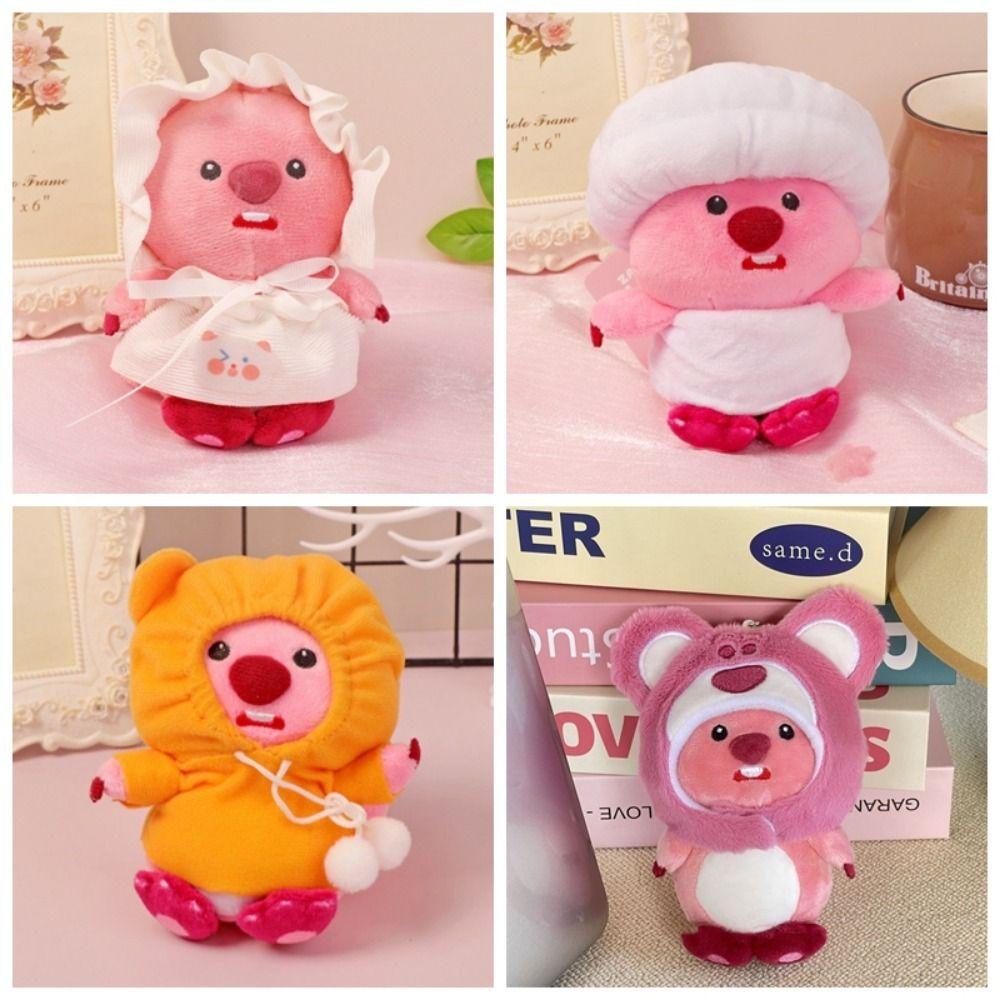 Shanhai Thú Nhồi Bông 16cm Màu Hồng Dễ Thương Gắn Móc Khóa