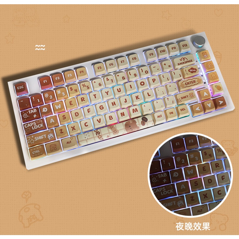 Bàn Phím Cơ 133 Phím Hình Gấu Hoạt Hình Đáng Yêu