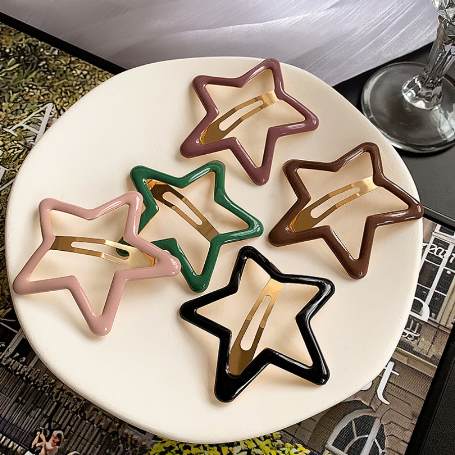Set 5 Kẹp Tóc Hình Ngôi Sao Năm Cánh 5.5cm Thời Trang Cho Nữ