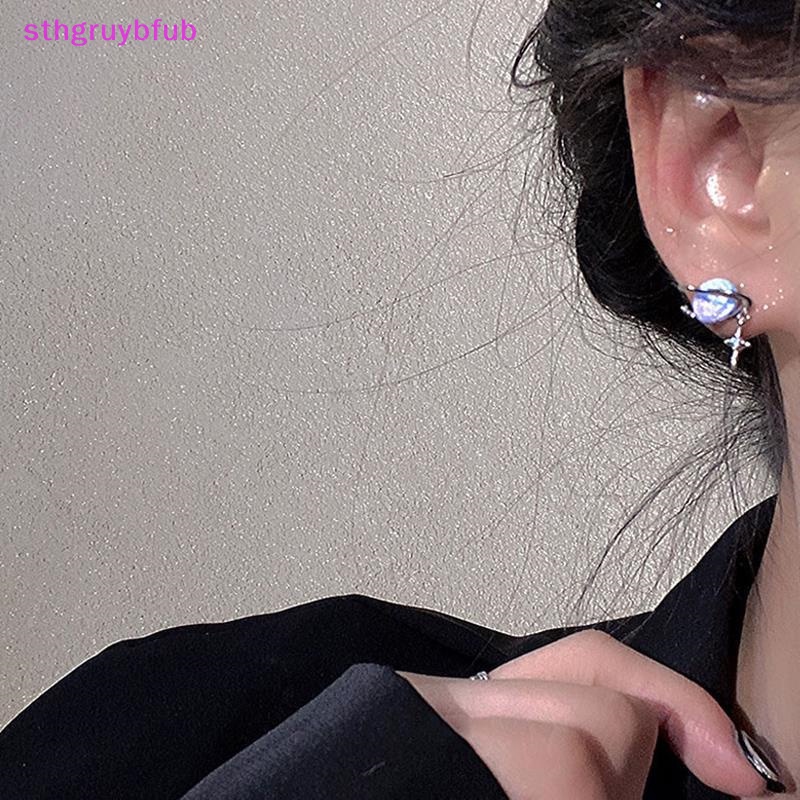 Sthb Mới Bông Tai Tròn Đính Đá Mắt Mèo Hành Tinh Cá Tính Cho Nữ vn