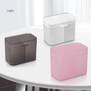 FAIRNULL Hộp Đựng Bông Tẩy Trang Hai Ngăn Trong Suốt Chống Bụi Đa Năng