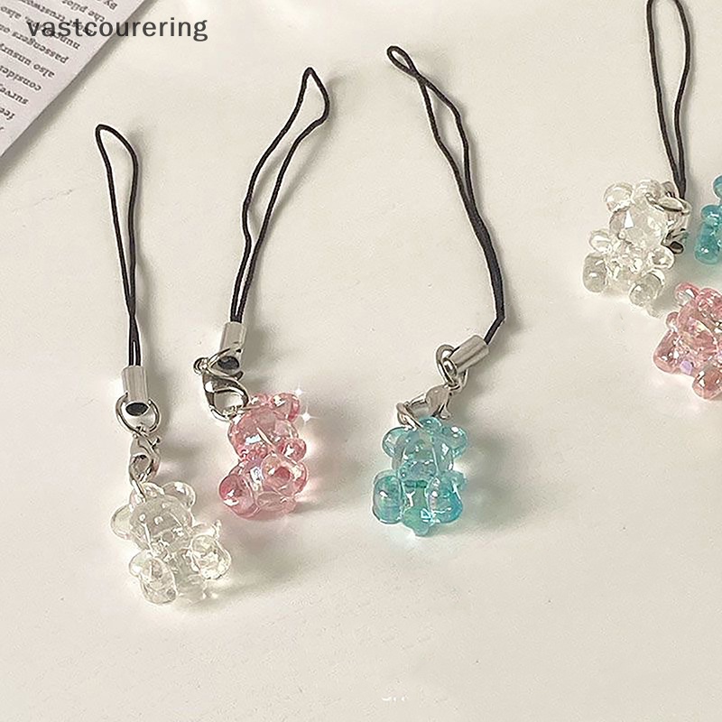 Vast 1 Móc Khóa Điện Thoại Trong Suốt Hình Gấu Hoạt Hình Dễ Thương