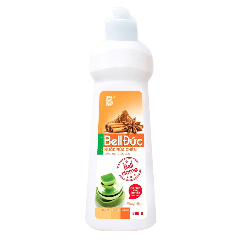 Nước Rửa Chén Bell Home Hương Chanh Quế 750G - Nước Rửa Bát Công Nghệ Sinh Học Thân Thiện Với Da Tay Và Môi Trường
