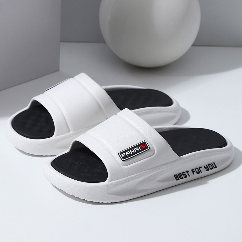 SHANMUSENLIN☘Dép đi trong nhà  đế dày chống trượt bền bỉ phong cách Hàn Quốc cho namGiày nam Thể thao Thư giãn Thời trang