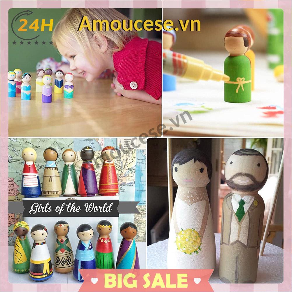 Bộ 20 Búp Bê Gỗ Tự Sơn Hình Người Đàn Ông Chưa Hoàn Thiện