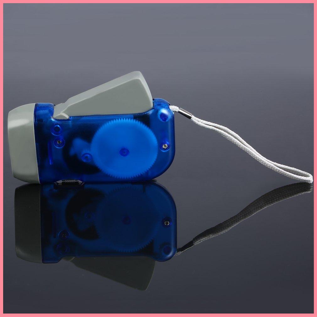 3 LED Hand Pressing Dynamo Crank Power Wind Up Flashlight Torch Light