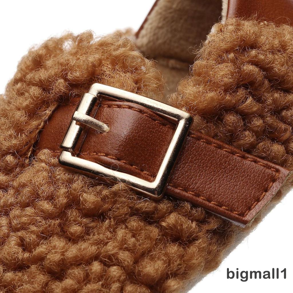 Bigmall Giày Lông Cừu Đế Mềm Chống Trượt Mùa Đông Cho Bé Gái