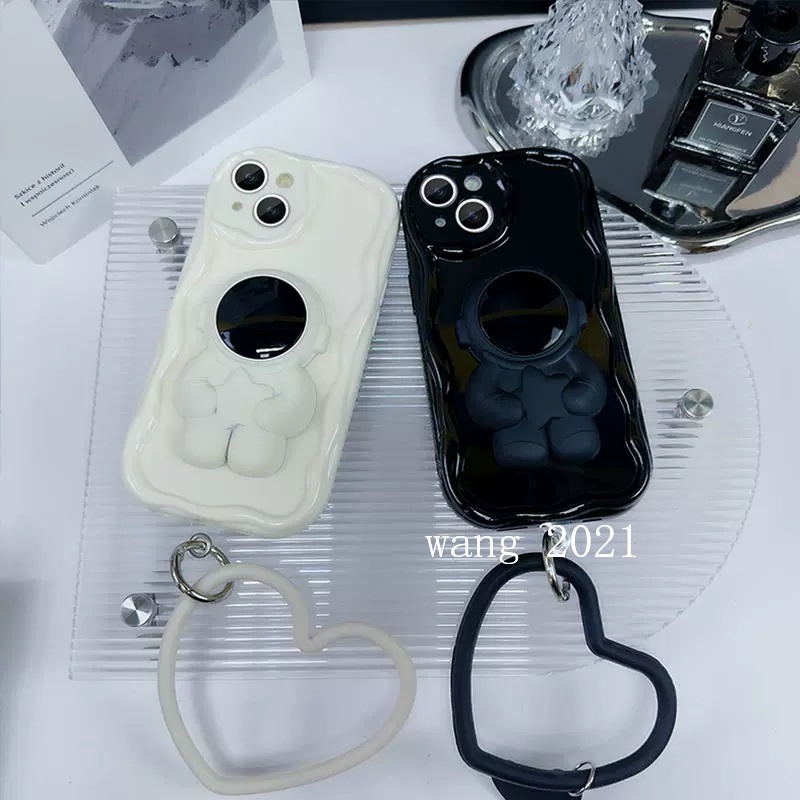 Ốp Điện Thoại Dẻo Màu Trơn Họa Tiết Phi Hành Gia Kèm Vòng Đeo Tay & Giá Đỡ Tàng Hình Cho xiaomi 13t xiaomi 13t pro 5g