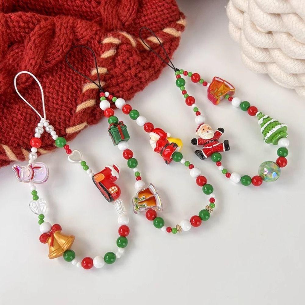 Twinkle Mũ Giáng Sinh Có Chuông Và Dây Đeo Chuỗi Hạt Hình Ông Già Noel Người Tuyết Chuông Điện Thoại kawaii y2k ins Cho Nữ