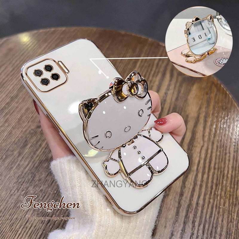 Ốp lưng oppo reno 4f a93 4g a73 4g f17 f17 pro Ốp Điện Thoại TPU Silicon Mềm Chống Rơi Hình Mèo 3D Có Giá Đỡ Cho oppo reno 4f a93 4g a73 4g f17 f17 pro