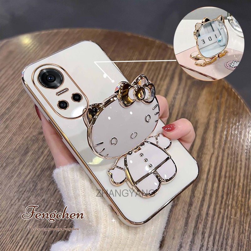 Ốp lưng oppo reno 10 5g reno 10 pro Ốp Điện Thoại TPU Silicon Mềm Chống Rơi Hình Mèo 3D Có Giá Đỡ Cho oppo reno 10 5g reno 10 pro