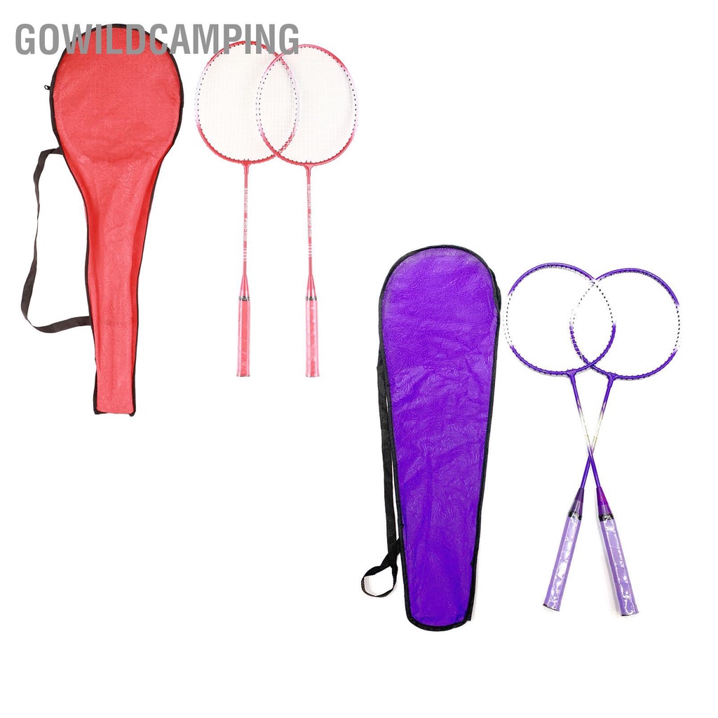 GoWildCamping Vợt Cầu Lông 2 Người Chơi Siêu Nhẹ Chia Tay Cầm Hợp Kim Sắt Bộ Dành Cho Trẻ Em Mới Bắt Đầu cmman