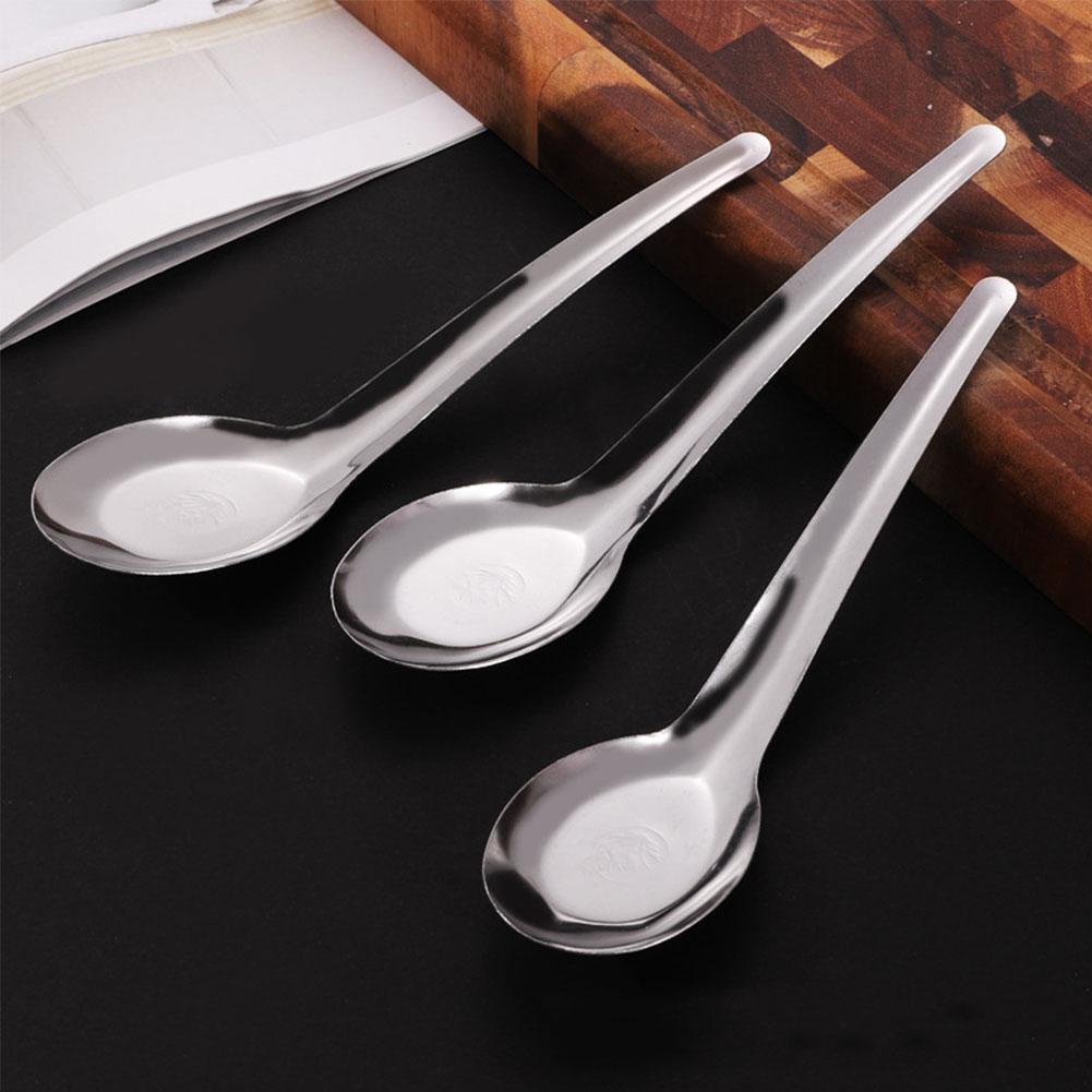 Thìa Thép Không Gỉ Màu Sắc Bạc l7z1