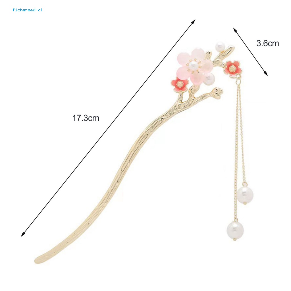 Fc * Trâm Cài Tóc Kim Loại Đính Ngọc Trai Giả Phong Cách Trung Hoa Thanh Lịch Thích Hợp Làm Quà Tặng Cho Đám Nam