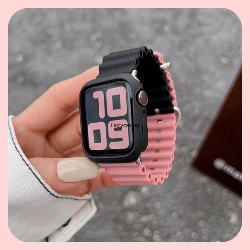 Dây Đeo Đồng Hồ Bằng Silicon Cho apple watch ultra 2 49mm series 9 8 7 6 5 4 3 2 1 49mm 45mm 44m 42mm 41mm 40mm 38mm