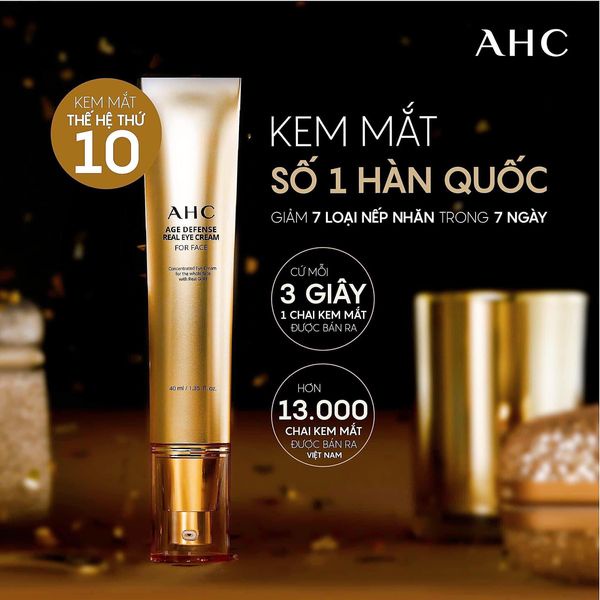 [Hàng trả order, không có dư] Kem mắt AHC Age Defense Real Eye Cream 10ml