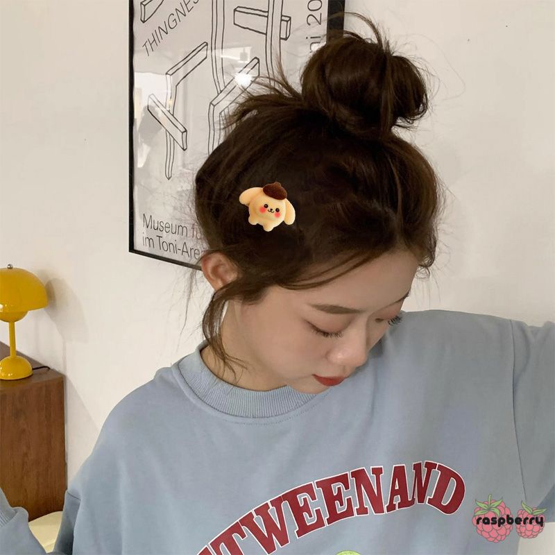 SANRIO Dễ Thương Kẹp Tóc Lông Xù Kiểu Hoạt Hình Đáng Yêu Cho Nữ Kiểu Hàn Quốc