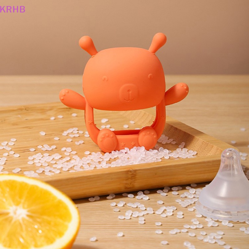 Găng Tay silicone Hình Gấu krhb Chống Sưng Tay ​Đồ Chơi Gậy Chống Bẹp Đầu Mọc Răng Cho Bé Mới