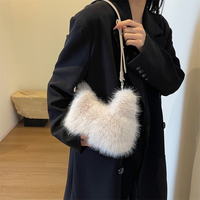 Túi Xách Đeo Chéo Phủ Lông Thời Trang Thu Đông 2023 Dễ Thương Cho Nữ